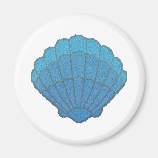 Blue Seashell Mosaic Magneet (Voorkant)