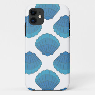 Blue Seashell Mosaic Pattern iPhone 11 Hoesje