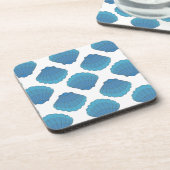 Blue Seashell Mosaic Pattern Drankjes Onderzetter (Linkerzijde)
