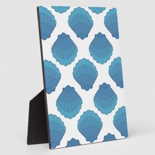 Blue Seashell Mosaic Pattern Fotoplaat (Zijkant)