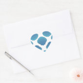 Blue Seashell Mosaic Pattern Hart Sticker (Envelop)