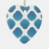 Blue Seashell Mosaic Pattern Keramisch Ornament (Rechts)