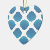 Blue Seashell Mosaic Pattern Keramisch Ornament (Links)