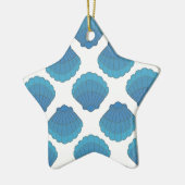 Blue Seashell Mosaic Pattern Keramisch Ornament (Links)