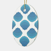 Blue Seashell Mosaic Pattern Keramisch Ornament (Links)