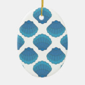 Blue Seashell Mosaic Pattern Keramisch Ornament (Voorkant)