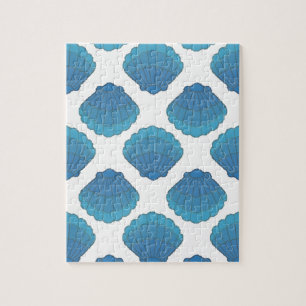 Blue Seashell Mosaic Pattern Legpuzzel