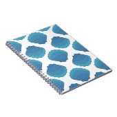 Blue Seashell Mosaic Pattern Notitieboek (Rechterzijde)