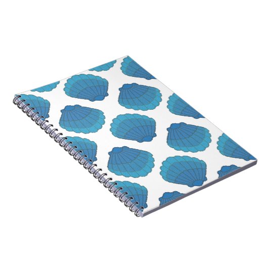 Blue Seashell Mosaic Pattern Notitieboek (Rechterzijde)