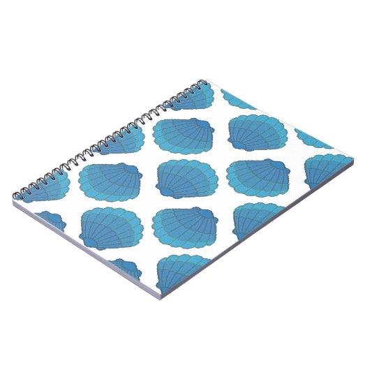Blue Seashell Mosaic Pattern Notitieboek (Linkerzijde)
