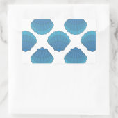 Blue Seashell Mosaic Pattern Rechthoekige Sticker (Tas)