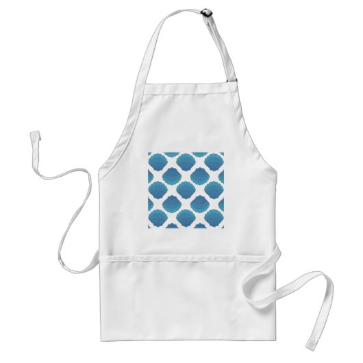 Blue Seashell Mosaic Pattern Standaard Schort (Voorkant)