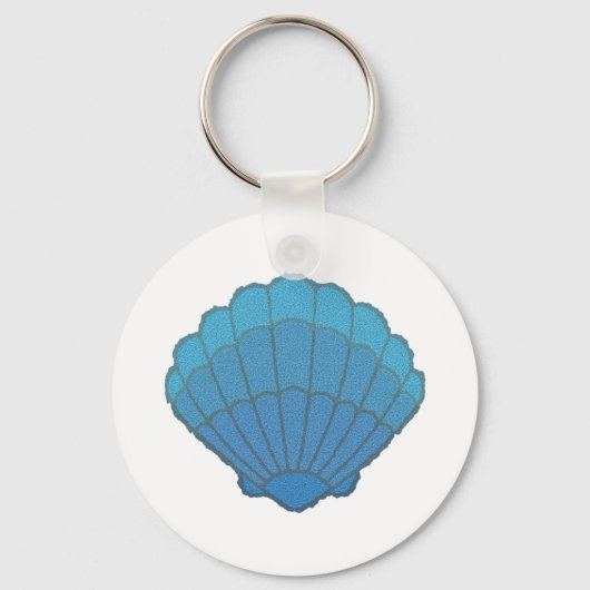 Blue Seashell Mosaic Sleutelhanger (Voorkant)