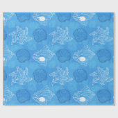 Blue Seashell onderwater Cadeaupapier (Vlak)