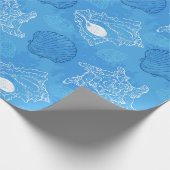 Blue Seashell onderwater Cadeaupapier (Hoek)