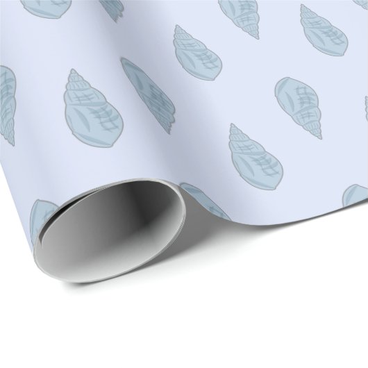 Blue Seashell Pattern . Cadeaupapier (Rol Hoek)