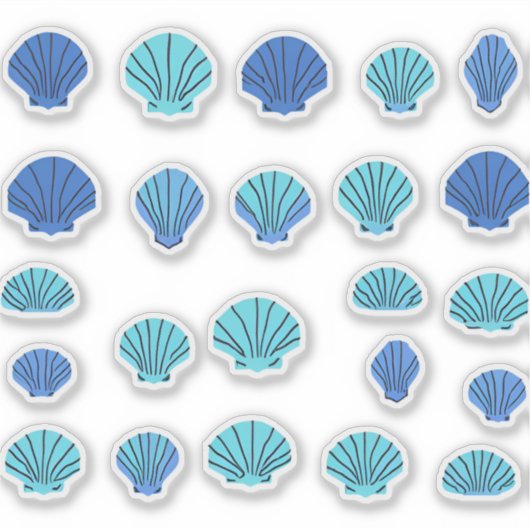 Blue Seashell Sticker (Voorkant)