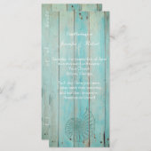 Blue Seashell sur Wood Beach Programme de mariage (Devant / Derrière)