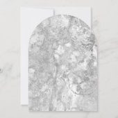 Blue Seashell Zilvergrijs Waterverf Strandbruiloft Kaart (Achterkant)