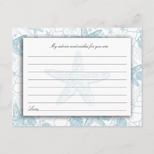 Blue Seashells Baby shower Conseils et cartes de s (Dos)