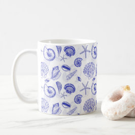 Blue Seashells Coffee Mok - Geweldig voor strandli