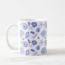 Blue Seashells Coffee Mok - Geweldig voor strandli