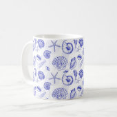 Blue Seashells Coffee Mug - Idéal pour les amateur (Devant gauche)