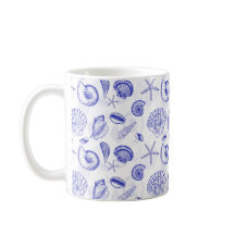 Blue Seashells Coffee Mug - Idéal pour les amateur