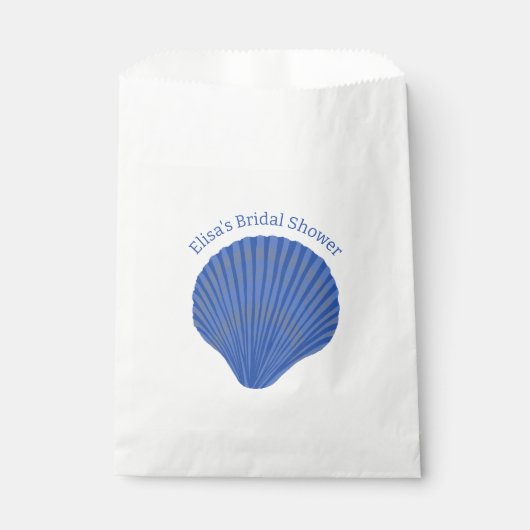 Blue Seashells CUSTOM Beach Vrijgezellenfeest Bedankzakje (Voorkant)