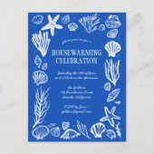 Blue Seashells Custom HOUSEWARMING PARTY Briefkaart (Voorkant)