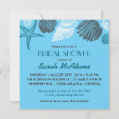 Blue Seashells Mariage Douche nuptiale Invitation (Devant)