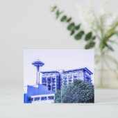 Blue Seattle Briefkaart (Staand voorkant)