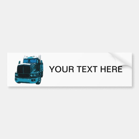 Blue Semi Truck Bumpersticker (Voorkant)