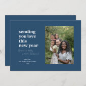 Blue Send You Love beroemd gemaakt door The New Ye Feestdagenkaart (Voorkant / Achterkant)