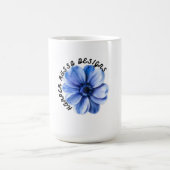 Blue Serenity Flower Art Magische Mok (Midden)