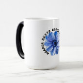 Blue Serenity Flower Art Magische Mok (Voorkant links)