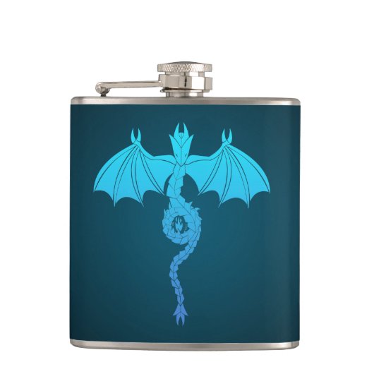 Blue Serpent Dragon Heupfles (Voorkant)