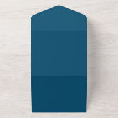 Blue Shade Stripes Luxury Wedding All In One Uitnodiging (Buitenkant)
