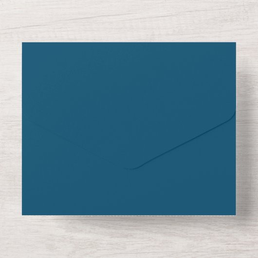 Blue Shade Stripes Luxury Wedding All In One Uitnodiging (Achterkant)