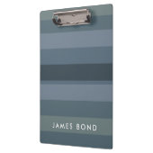 Blue Shades Ombre Simple Stripe Personalize Name Klembord (Links)