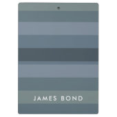 Blue Shades Ombre Simple Stripe Personalize Name Klembord (Achterkant)