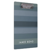 Blue Shades Ombre Simple Stripe Personalize Name Klembord (Rechts)