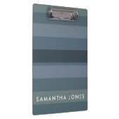 Blue Shades Ombre Simple Stripe Personalize Name Klembord (Rechts)