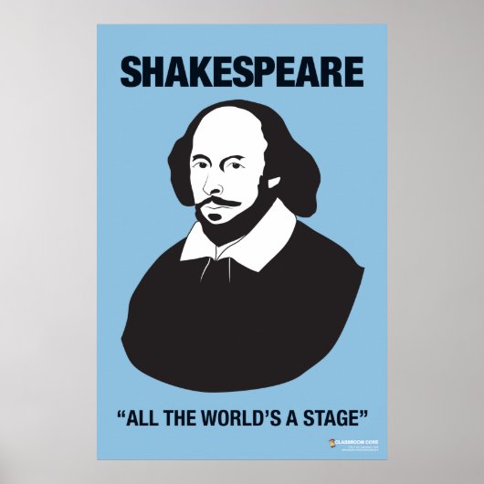 Blue Shakespeare Classroom Poster (Voorkant)
