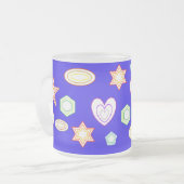 Blue Shapes mug Matglas Koffiemok (Voorkant links)