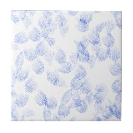 Blue Shapes Pattern Ceramic Tile Tegeltje (Voorkant)