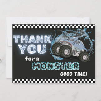 Blue Shark Monster Truck Dank u opmerking Bedankkaart