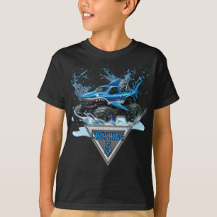 Blue Shark Monster Truck Kind T-shirt