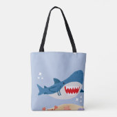 Blue shark tote bag (Dos)