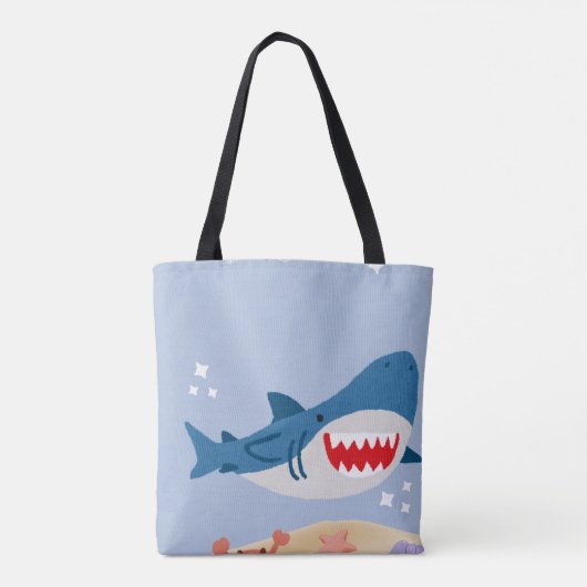 Blue shark tote bag (Dos)